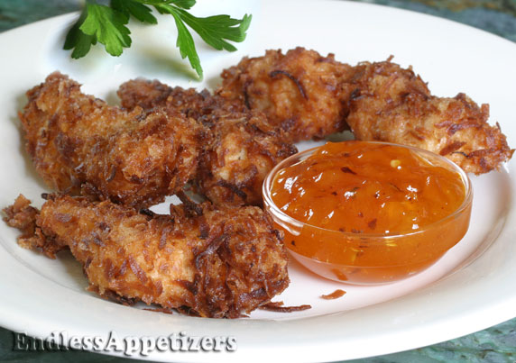 Coconut Crusted Chicken with Apricot Dipping Sauce